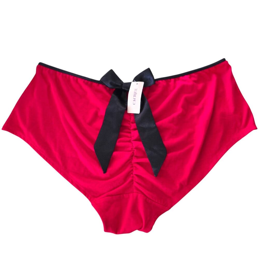 Lane Bryant Red/Black Bow Panties Plus Size 14 Cacique Tru toYou Intimates